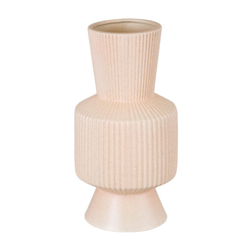 GloboStar® GloboStar® Artificial Garden CAPRI 20470 Πήλινο Κεραμικό Κασπώ Γλάστρα - Flower Pot Απαλό Μπεζ Φ9.5cm x Υ25cm