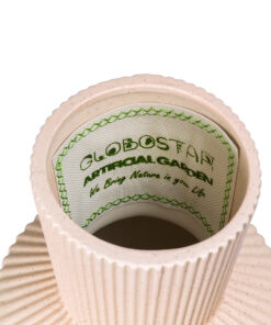 GloboStar® Artificial Garden CAPRI 20470 Πήλινο Κεραμικό Κασπώ Γλάστρα - Flower Pot Απαλό Μπεζ Φ9.5cm x Υ25cm 15 20470 7