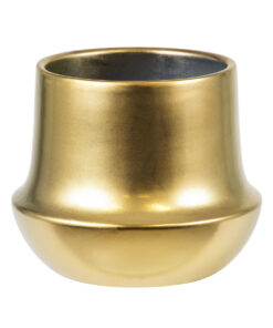 GloboStar® GloboStar® Artificial Garden KERKYRA 20474 Πήλινο Κεραμικό Κασπώ Γλάστρα - Flower Pot Χρυσό Φ13cm x Υ23cm