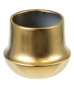 Alternative view of GloboStar® Artificial Garden KERKYRA 20474 Πήλινο Κεραμικό Κασπώ Γλάστρα - Flower Pot Χρυσό Φ13cm x Υ23cm