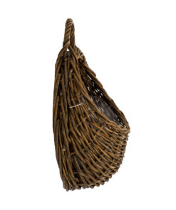 GloboStar® Artificial Garden SXOINOUSA 20475 Επιτοίχιο Ρατάν Πλεκτό Κασπώ Γλάστρα - Flower Pot Καφέ Φ26cm x Υ20cm 14 20475 5