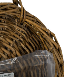 GloboStar® Artificial Garden SXOINOUSA 20475 Επιτοίχιο Ρατάν Πλεκτό Κασπώ Γλάστρα - Flower Pot Καφέ Φ26cm x Υ20cm 15 20475 6