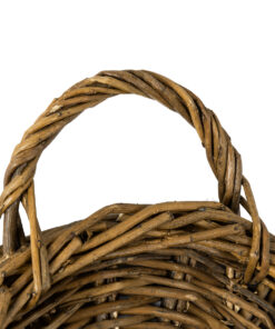 GloboStar® Artificial Garden SXOINOUSA 20475 Επιτοίχιο Ρατάν Πλεκτό Κασπώ Γλάστρα - Flower Pot Καφέ Φ26cm x Υ20cm 16 20475 7