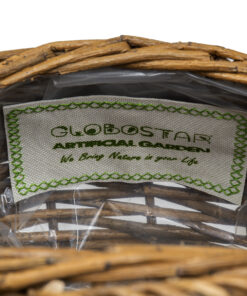 GloboStar® Artificial Garden SXOINOUSA 20475 Επιτοίχιο Ρατάν Πλεκτό Κασπώ Γλάστρα - Flower Pot Καφέ Φ26cm x Υ20cm 17 20475 8