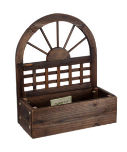 GloboStar® GloboStar® Artificial Garden ANTIPAXOS 20476 Επιτοίχιο Ξύλινο Κασπώ Γλάστρα - Flower Pot Καφέ Φ38cm x Υ45cm