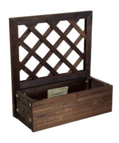 GloboStar® GloboStar® Artificial Garden SIKINOS 20477 Επιτοίχιο Ξύλινο Κασπώ Γλάστρα - Flower Pot Καφέ Φ38cm x Υ45cm