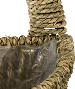 GloboStar® Artificial Garden MALTA 20478 ΣΕΤ 2 Επιτοίχια Ρατάν Πλεκτά Κασπώ Γλάστρες - Flower Pots Μπεζ A:Φ24cm x Υ14cm B:Φ30cm x Υ26cm 29 20478 13