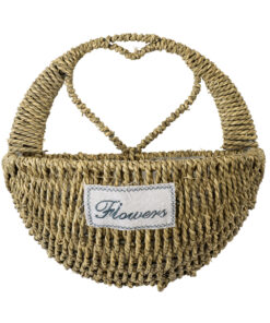 GloboStar® Artificial Garden MALTA 20478 ΣΕΤ 2 Επιτοίχια Ρατάν Πλεκτά Κασπώ Γλάστρες - Flower Pots Μπεζ A:Φ24cm x Υ14cm B:Φ30cm x Υ26cm 21 20478 5