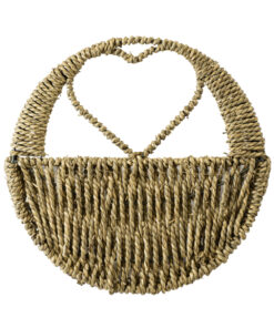 GloboStar® Artificial Garden MALTA 20478 ΣΕΤ 2 Επιτοίχια Ρατάν Πλεκτά Κασπώ Γλάστρες - Flower Pots Μπεζ A:Φ24cm x Υ14cm B:Φ30cm x Υ26cm 22 20478 6