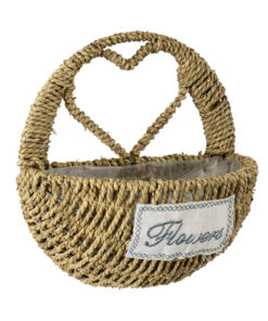 GloboStar® Artificial Garden MALTA 20478 ΣΕΤ 2 Επιτοίχια Ρατάν Πλεκτά Κασπώ Γλάστρες - Flower Pots Μπεζ A:Φ24cm x Υ14cm B:Φ30cm x Υ26cm 24 20478 8