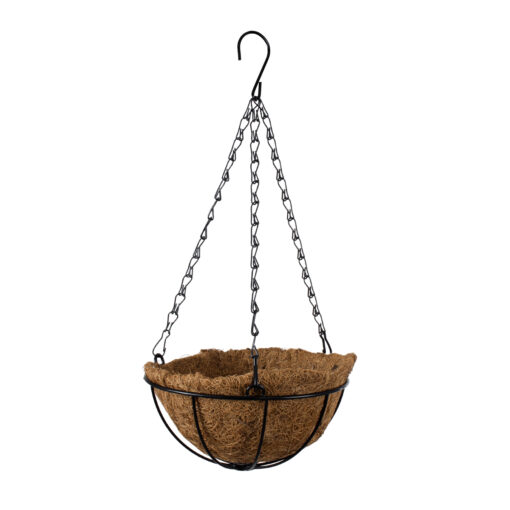 GloboStar® GloboStar® Artificial Garden SALAMINA 20479 Κρεμαστό Κασπώ Γλάστρα - Flower Pot από Φλοιό Καρύδας Καφέ Φ20cm x Υ10cm