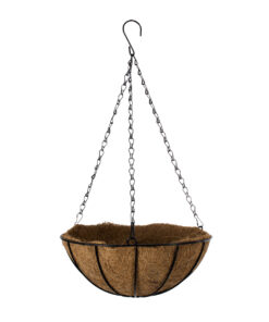 GloboStar® GloboStar® Artificial Garden SALAMINA 20480 Κρεμαστό Κασπώ Γλάστρα - Flower Pot από Φλοιό Καρύδας Καφέ Φ30cm x Υ15cm