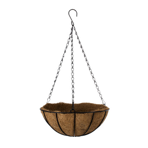 GloboStar® GloboStar® Artificial Garden SALAMINA 20480 Κρεμαστό Κασπώ Γλάστρα - Flower Pot από Φλοιό Καρύδας Καφέ Φ30cm x Υ15cm