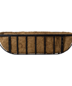 GloboStar® Artificial Garden OINOUSSES 20481 Επιτοίχιο Κασπώ Γλάστρα - Flower Pot από Φλοιό Καρύδας Καφέ Μ61cm x Π19cm x Υ18cm 15 20481 5