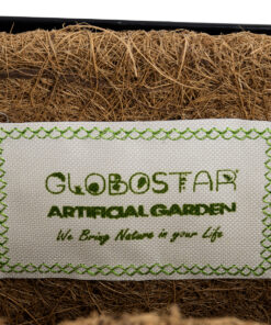 GloboStar® Artificial Garden OINOUSSES 20481 Επιτοίχιο Κασπώ Γλάστρα - Flower Pot από Φλοιό Καρύδας Καφέ Μ61cm x Π19cm x Υ18cm 19 20481 9