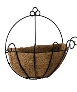 GloboStar® GloboStar® Artificial Garden KOUFONISIA 20482 Επιτοίχιο Κασπώ Γλάστρα - Flower Pot από Φλοιό Καρύδας Καφέ Φ25cm x Υ15cm