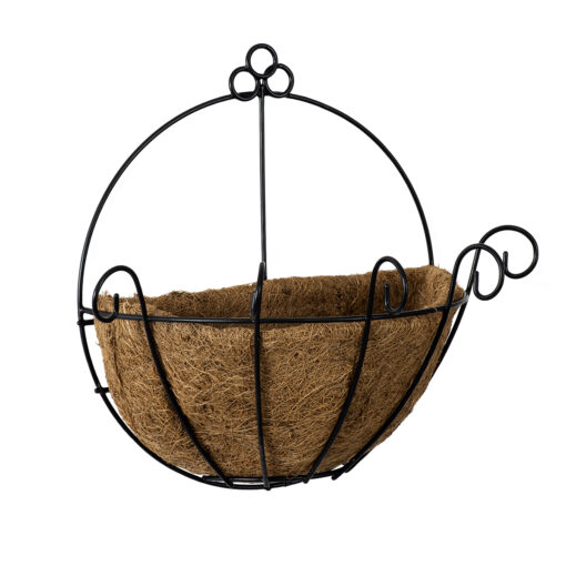 GloboStar® GloboStar® Artificial Garden KOUFONISIA 20482 Επιτοίχιο Κασπώ Γλάστρα - Flower Pot από Φλοιό Καρύδας Καφέ Φ25cm x Υ15cm