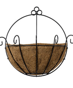 GloboStar® Artificial Garden KOUFONISIA 20482 Επιτοίχιο Κασπώ Γλάστρα - Flower Pot από Φλοιό Καρύδας Καφέ Φ25cm x Υ15cm 15 20482 4