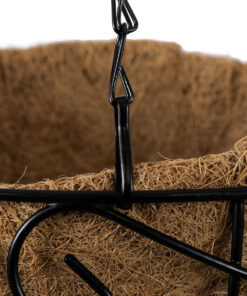 GloboStar® Artificial Garden KARYSTOS 20483 Κρεμαστό Κασπώ Γλάστρα - Flower Pot από Φλοιό Καρύδας Καφέ με Μαύρο Φ25cm x Υ15cm 15 20483 6