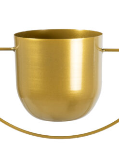 GloboStar® Artificial Garden TILOS 20486 Κρεμαστό Μεταλλικό Κασπώ Γλάστρα - Flower Pot Χρυσό Φ35cm x Υ15cm 17 20486 6