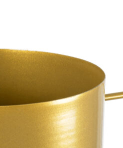 GloboStar® Artificial Garden TILOS 20486 Κρεμαστό Μεταλλικό Κασπώ Γλάστρα - Flower Pot Χρυσό Φ35cm x Υ15cm 18 20486 7