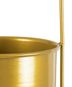 GloboStar® Artificial Garden NISYROS 20488 Κρεμαστό Μεταλλικό Κασπώ Γλάστρα - Flower Pot Χρυσό Φ16cm x Υ52cm 18 20488 7