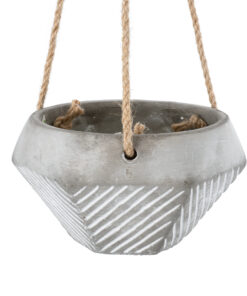 GloboStar® Artificial Garden SARAKINIKO 20490 Κρεμαστό Πήλινο Κεραμικό Κασπώ Γλάστρα - Flower Pot Γκρι Φ10cm x Υ36cm 16 20490 5