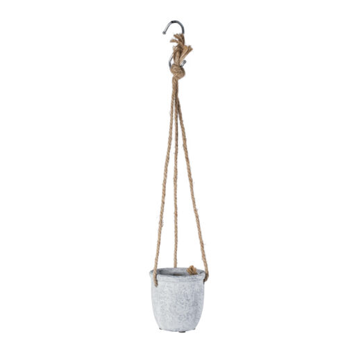GloboStar® GloboStar® Artificial Garden SCORPIOS 20491 Κρεμαστό Πήλινο Κεραμικό Κασπώ Γλάστρα - Flower Pot Γκρι Φ8.5cm x Υ36cm