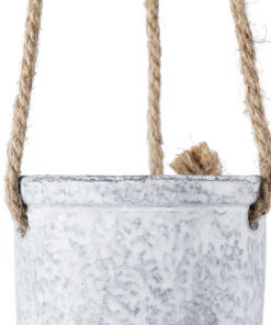 GloboStar® Artificial Garden SCORPIOS 20491 Κρεμαστό Πήλινο Κεραμικό Κασπώ Γλάστρα - Flower Pot Γκρι Φ8.5cm x Υ36cm 15 20491 6