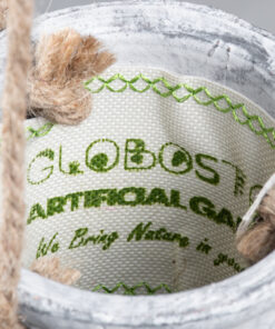 GloboStar® Artificial Garden SCORPIOS 20491 Κρεμαστό Πήλινο Κεραμικό Κασπώ Γλάστρα - Flower Pot Γκρι Φ8.5cm x Υ36cm 17 20491 8