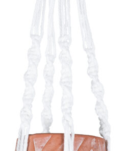 GloboStar® Artificial Garden PSERIMOS 20492 Κρεμαστό Πήλινο Κεραμικό Κασπώ Γλάστρα - Flower Pot Κεραμιδί με Μακραμέ Φ8cm x Υ58cm 15 20492 6