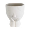 GloboStar® GloboStar® Artificial Garden TOKYO 20496 Διακοσμητικό Κεραμικό Κασπώ Γλάστρα - Flower Pot Λευκό Φ16 x Υ19cm