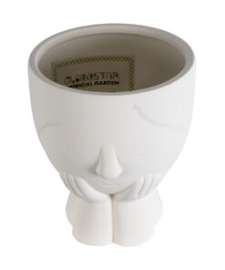 Alternative view of GloboStar® Artificial Garden TOKYO 20496 Διακοσμητικό Κεραμικό Κασπώ Γλάστρα - Flower Pot Λευκό Φ16 x Υ19cm