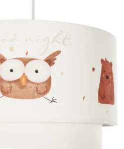 GLOBOSTAR® OWL 204-0001 Παιδικό Κρεμαστό Φωτιστικό Οροφής με Ντουί 1 x E27 AC 220-240V IP20 - Πολύχρωμο - Μ30 x Π30 x Υ24cm 18 204 0001 7