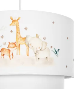 GLOBOSTAR® GIRAFFE 204-0007 Παιδικό Κρεμαστό Φωτιστικό Οροφής με Ντουί 1 x E27 AC 220-240V IP20 - Πολύχρωμο - Μ30 x Π30 x Υ24cm 18 204 0007 7