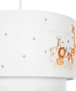 GLOBOSTAR® GIRAFFE 204-0007 Παιδικό Κρεμαστό Φωτιστικό Οροφής με Ντουί 1 x E27 AC 220-240V IP20 - Πολύχρωμο - Μ30 x Π30 x Υ24cm 19 204 0007 8