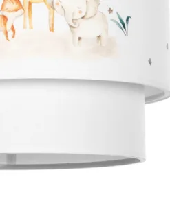 GLOBOSTAR® GIRAFFE 204-0007 Παιδικό Κρεμαστό Φωτιστικό Οροφής με Ντουί 1 x E27 AC 220-240V IP20 - Πολύχρωμο - Μ30 x Π30 x Υ24cm 20 204 0007 9
