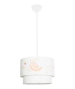 GLOBOSTAR® MOON 204-0011 Παιδικό Κρεμαστό Φωτιστικό Οροφής με Ντουί 1 x E27 AC 220-240V IP20 - Πολύχρωμο - Μ30 x Π30 x Υ24cm 13 204 0011 3
