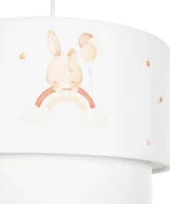 GLOBOSTAR® MOON 204-0011 Παιδικό Κρεμαστό Φωτιστικό Οροφής με Ντουί 1 x E27 AC 220-240V IP20 - Πολύχρωμο - Μ30 x Π30 x Υ24cm 18 204 0011 8