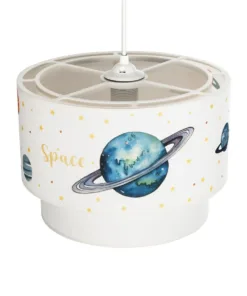 GLOBOSTAR® SATURN 204-0012 Παιδικό Κρεμαστό Φωτιστικό Οροφής με Ντουί 1 x E27 AC 220-240V IP20 - Πολύχρωμο - Μ30 x Π30 x Υ24cm 16 204 0012 6