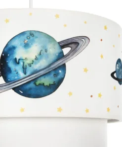 GLOBOSTAR® SATURN 204-0012 Παιδικό Κρεμαστό Φωτιστικό Οροφής με Ντουί 1 x E27 AC 220-240V IP20 - Πολύχρωμο - Μ30 x Π30 x Υ24cm 17 204 0012 7