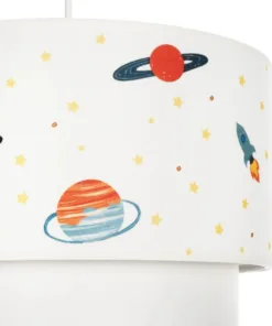 GLOBOSTAR® SATURN 204-0012 Παιδικό Κρεμαστό Φωτιστικό Οροφής με Ντουί 1 x E27 AC 220-240V IP20 - Πολύχρωμο - Μ30 x Π30 x Υ24cm 18 204 0012 8