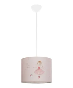 GLOBOSTAR® BALLERINA 204-0015 Παιδικό Κρεμαστό Φωτιστικό Οροφής με Ντουί 1 x E27 AC 220-240V IP20 - Ροζ - Μ28 x Π28 x Υ24cm 12 204 0015 3