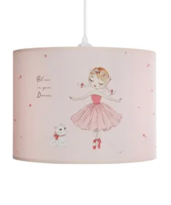 GLOBOSTAR® BALLERINA 204-0015 Παιδικό Κρεμαστό Φωτιστικό Οροφής με Ντουί 1 x E27 AC 220-240V IP20 - Ροζ - Μ28 x Π28 x Υ24cm 13 204 0015 4