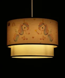 Alternative view of GLOBOSTAR® PONY 204-0016 Παιδικό Κρεμαστό Φωτιστικό Οροφής με Ντουί 1 x E27 AC 220-240V IP20 - Ροζ - Μ30 x Π30 x Υ24cm