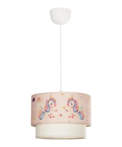 GLOBOSTAR® PONY 204-0016 Παιδικό Κρεμαστό Φωτιστικό Οροφής με Ντουί 1 x E27 AC 220-240V IP20 - Ροζ - Μ30 x Π30 x Υ24cm 13 204 0016 3