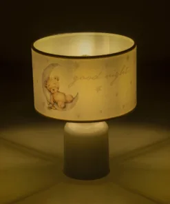 Alternative view of GloboStar® MOON 204-0023 Παιδικό Eπιτραπέζιο Φωτιστικό Πορτατίφ Μονόφωτο 1 x E27 IP20 Πολύχρωμο Ύφασμα με Λευκό Πλαστικό - Μ24 x Π24 x Υ32cm