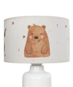 GloboStar® OWL 204-0024 Παιδικό Eπιτραπέζιο Φωτιστικό Πορτατίφ Μονόφωτο 1 x E27 IP20 Πολύχρωμο Ύφασμα με Λευκό Πλαστικό - Μ24 x Π24 x Υ32cm 16 204 0024 7