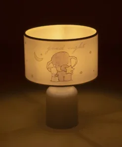 Alternative view of GloboStar® ELEPHANT 204-0025 Παιδικό Eπιτραπέζιο Φωτιστικό Πορτατίφ Μονόφωτο 1 x E27 IP20 Πολύχρωμο Ύφασμα με Λευκό Πλαστικό - Μ24 x Π24 x Υ32cm
