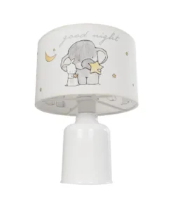 GloboStar® ELEPHANT 204-0025 Παιδικό Eπιτραπέζιο Φωτιστικό Πορτατίφ Μονόφωτο 1 x E27 IP20 Πολύχρωμο Ύφασμα με Λευκό Πλαστικό - Μ24 x Π24 x Υ32cm 12 204 0025 4